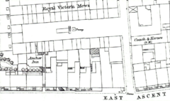 1873 OS map showing location of Anchor Inn and Coach and Horses